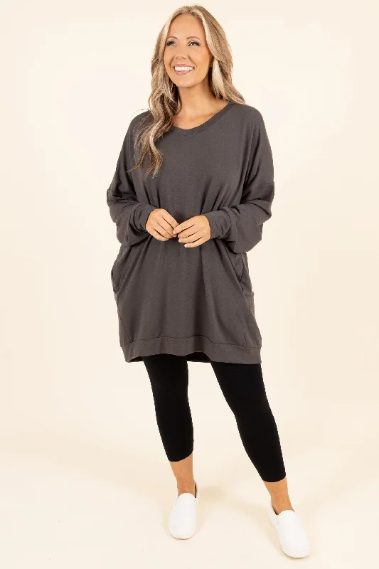 Take It All Tunic, Ash Grey