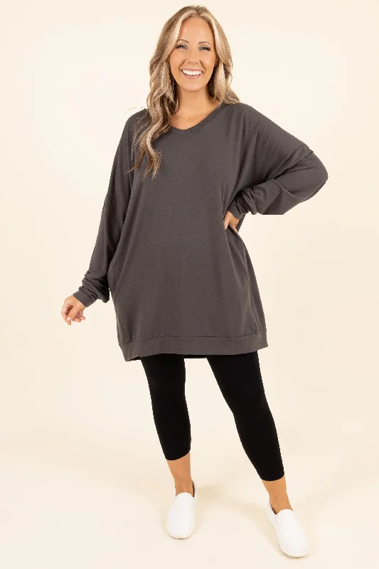 Take It All Tunic, Ash Grey