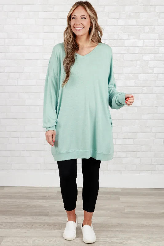 Take It All Tunic, Dusty Green