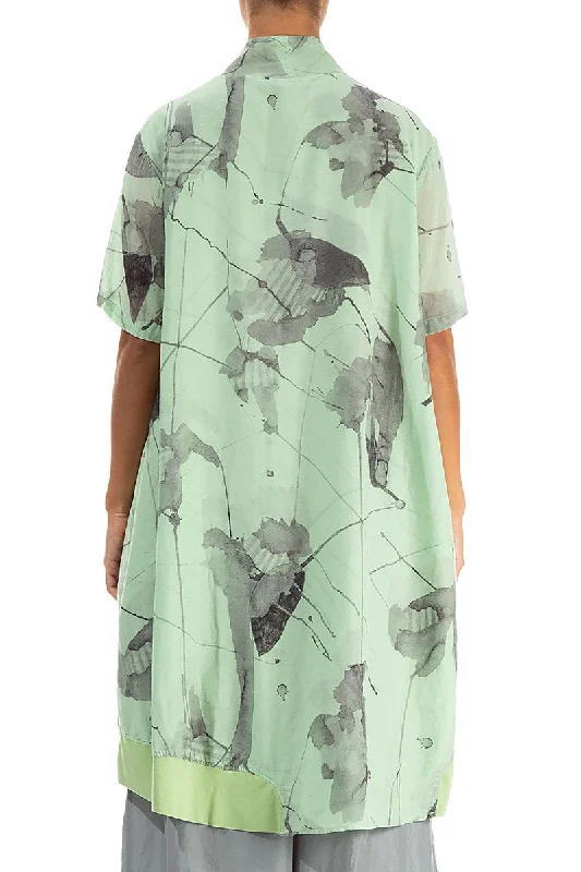 V-Neck Green Sorbet Mirage Silk Cotton Tunic