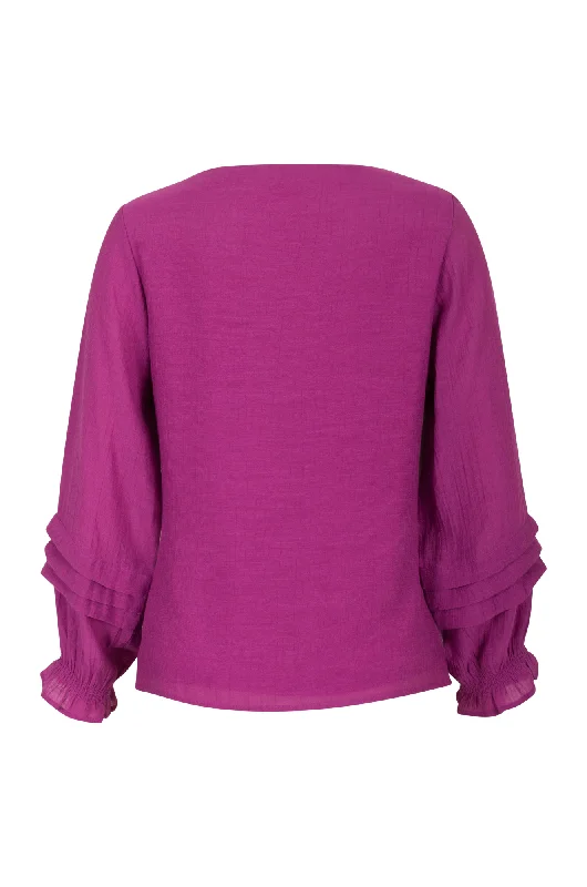 Viscose Blend pintuck front Tunic | MAGENTA | 0132AR