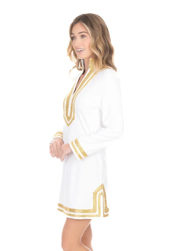 White/Gold Terry Tunic