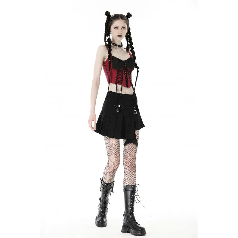 Women's Grunge Strappy Double Color Bustier