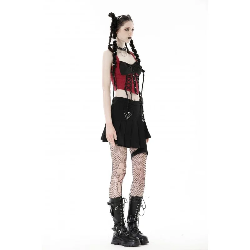 Women's Grunge Strappy Double Color Bustier