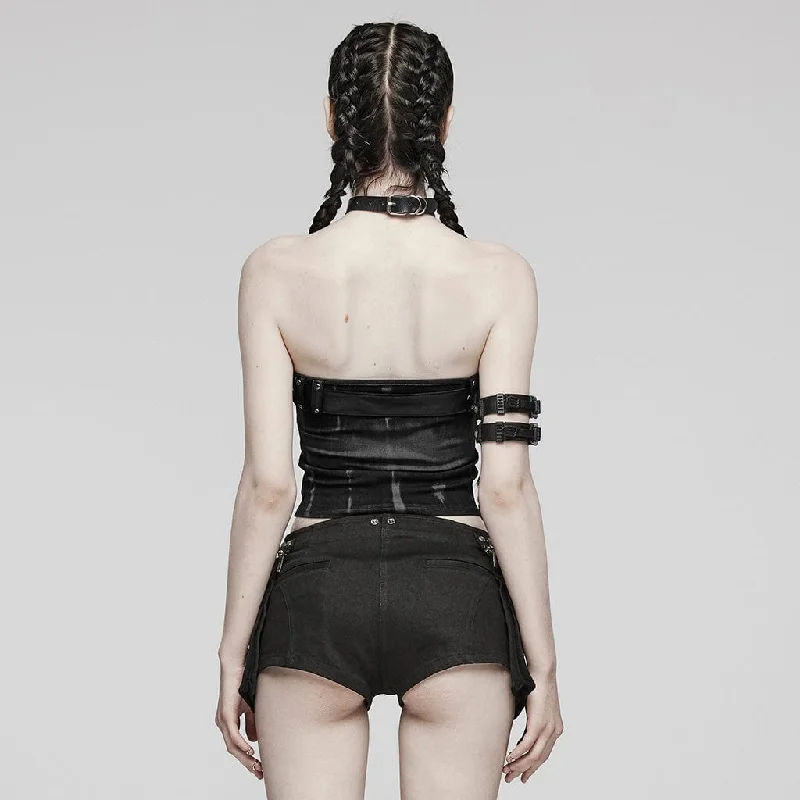 Women's Punk  Buckle Eyelet Bustier