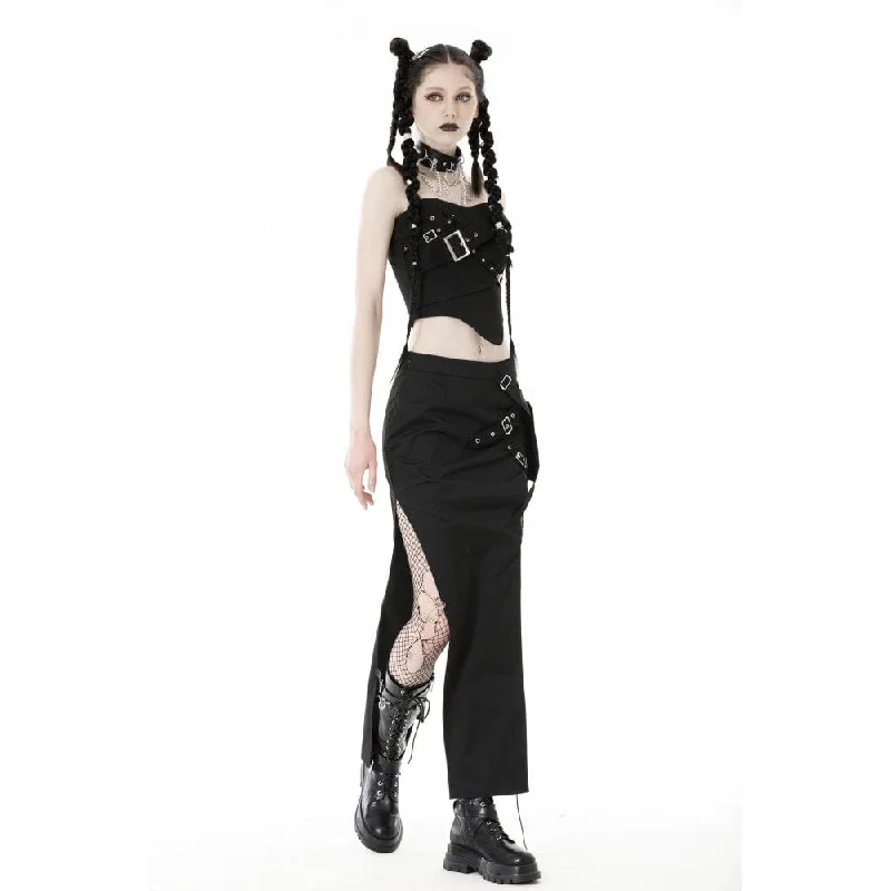 Women's Punk Irregular Buckle Bustier