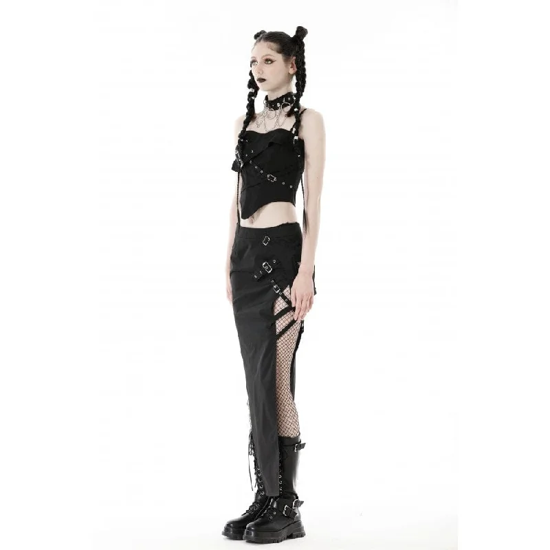 Women's Punk Irregular Buckle Bustier