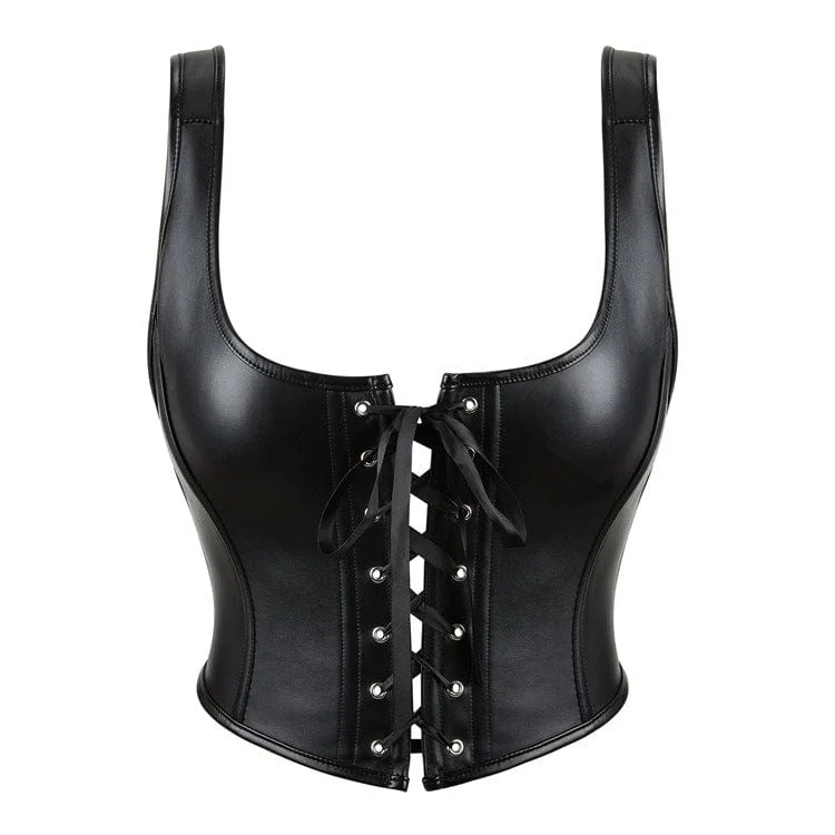 Women's Punk Lacing-up Faux Leather Bustier