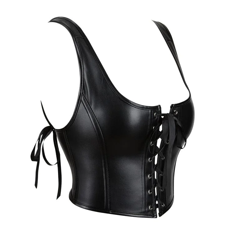 Women's Punk Lacing-up Faux Leather Bustier