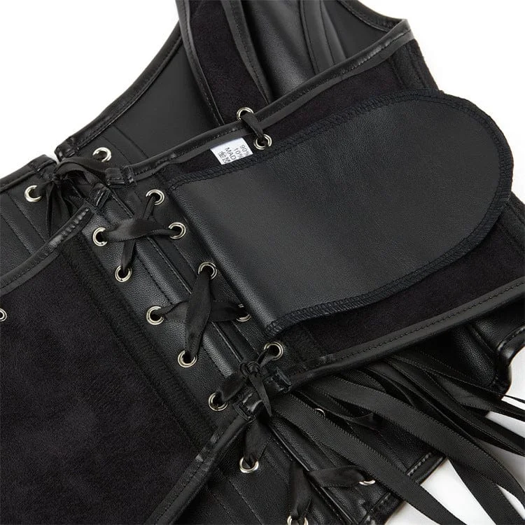 Women's Punk Lacing-up Faux Leather Bustier