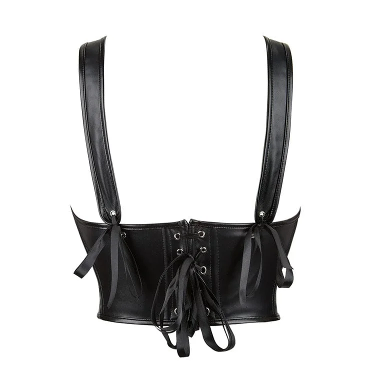 Women's Punk Lacing-up Faux Leather Bustier